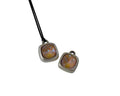 SWAROVSKI and metal pendant. 13x13mm. Silver-Ochre Delite. Inn.2mm