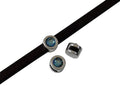 SWAROVSKI and Zamak Slider. 8mm coin. Silver-ArmyGreen. Inn.5x2mm