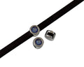 SWAROVSKI and Zamak Slider. 8mm coin. Silver-Burgundy Delite. Inn.5x2mm
