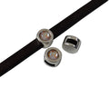 SWAROVSKI and Zamak Slider. 8mm coin. Silver-Ochre Delite. Inn.5x2mm