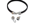 SWAROVSKI clasp with end cap. 2 pieces set 6x15mm-6x11mm. Silver-Ochre Delite. Inn.5x2mm
