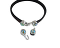 SWAROVSKI clasp with end cap. 2 pieces set 6x15mm-6x11mm. Silver-Peridot Shimmer. Inn.5x2mm