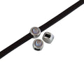 SWAROVSKI and Zamak Slider. 6x4mm. Silver-Cappuccino Delite. Inn.3x2mm