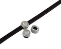 SWAROVSKI and Zamak Slider. 6x4mm. Silver-Light Grey Delite. Inn.3x2mm
