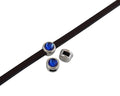 SWAROVSKI and Zamak Slider. 6x4mm. Silver-Majestic Blue. Inn.3x2mm