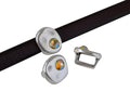 SWAROVSKI and Zamak Slider. Coin 8.3x8x8mm. Silver-Citrine Shimmer. Inn.5x2.5mm