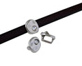 SWAROVSKI and Zamak Slider. Coin 8.3x8x8mm. Silver-Crystal. Inn.5x2.5mm