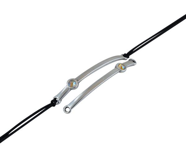 SWAROVSKI and metal connector. 43x5mm. Silver-Citrine Shimmer. Inn.1.5mm