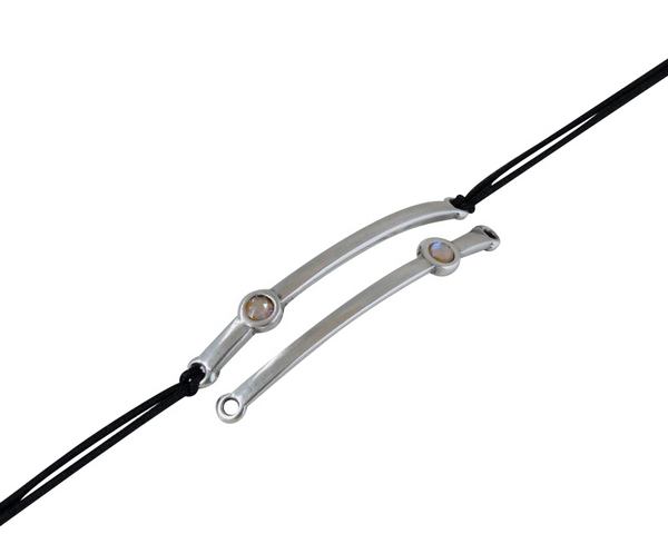 SWAROVSKI and metal connector. 43x5mm. Silver-Ochre Delite. Inn.1.5mm