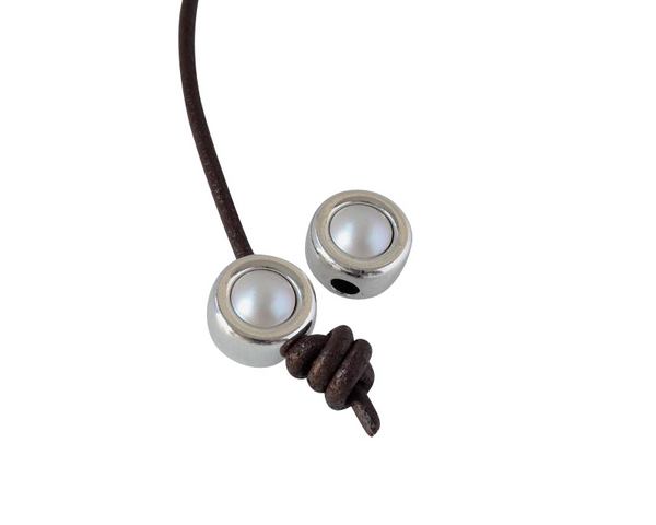 SWAROVSKI and Zamak slider. 12mm Coin. Silver-Crystal Iris Grey. Inn.3mm