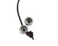 SWAROVSKI and Zamak slider. 12mm Coin. Silver-Jet Hematite. Inn.3mm