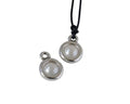 SWAROVSKI and Zamak Pendant. 17x11mm Coin. Silver-Crystal CR. Inn.2mm