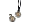 SWAROVSKI and Zamak Pendant. 17x11mm Coin. Silver-Crystal Golden Shadow. Inn.2mm
