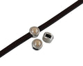 SWAROVSKI and Zamak Slider. 6x4mm. Silver-Crystal Golden Shadow. Inn.3x2mm