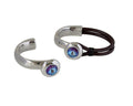SWAROVSKI and Zamak Half bracelet. 20mm. Silver-Burgundy Delite. Inn.10x5mm.