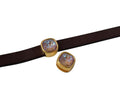 SWAROVSKI and Zamak slider. 13x13mm Square. Gold-Cappuccino Delite. Inn.3mm