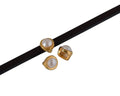SWAROVSKI and Zamak Slider. 6x4mm. Gold-Crystal CR. Inn.3x2mm