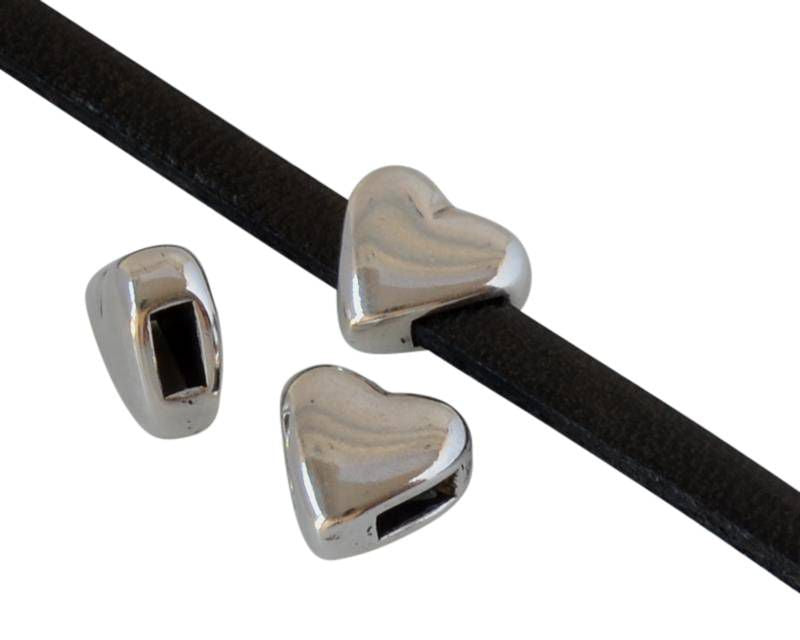 Zamak. Heart. 12x11mm. Silver. Inn.6x2.5mm