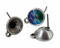 Zamak earring with ring. 10.2x12.9mm. No stone. For Swarovski SS39. Silver. Inn.1.3mm