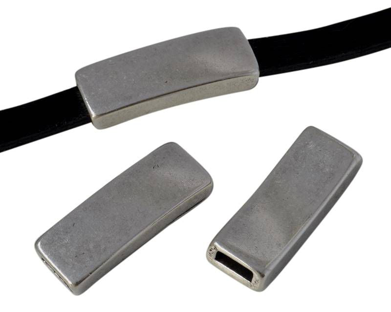 Zamak tube. 23x8x4mm. Silver. Inn.5x2mm