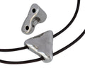 Zamak slider. Triangule. 21x21.5mm. Silver. Inn.2.5mm