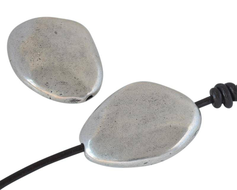 Zamak irregular slider. 35x27mm. Silver. Int.1.8mm
