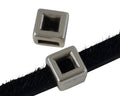 Zamak square slider. 8x8mm. Silver. Inn.5x2.5mm