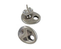 Zamak earring. Oval. 13x11.2mm. Silver. Int.3mm