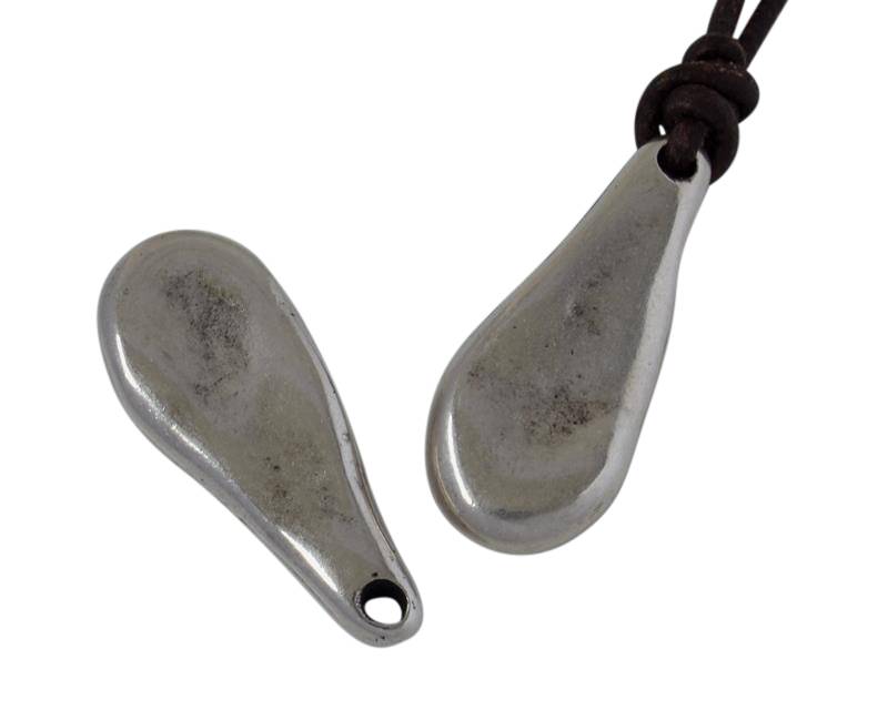 Zamak tear pendant. 25mm. Silver. Inn.1.3mm
