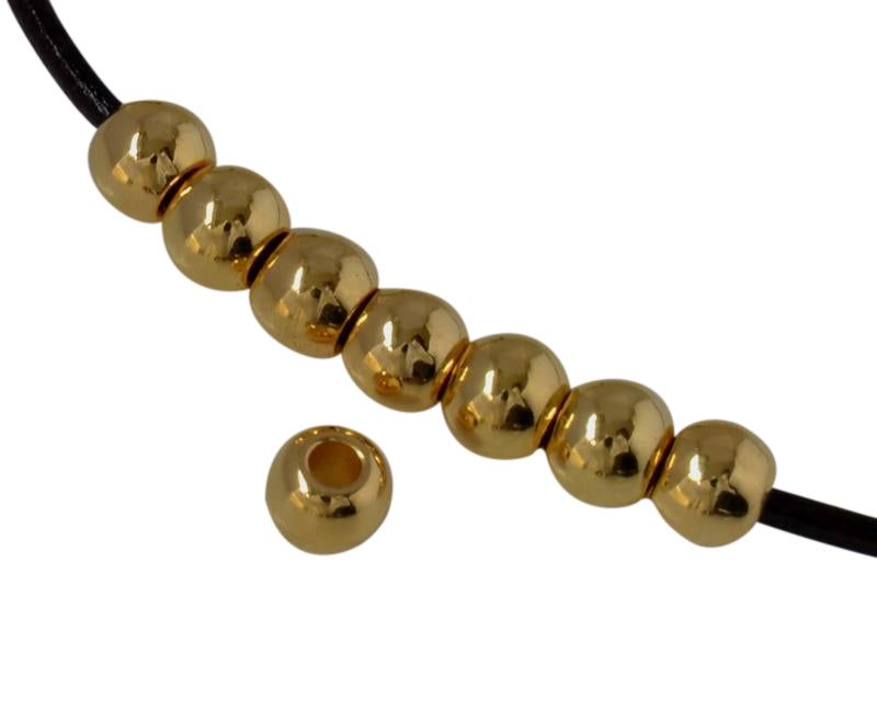 Round bead brass 4x3.2mm. Gold. Inn.1.4mm