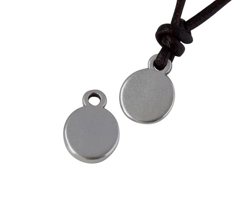 Pendant Zamak coin 11x8mm. Silver. Inn.1.8mm