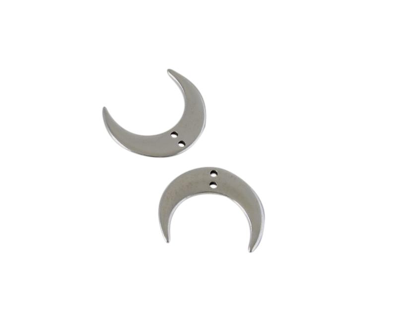Zamak pendant. 19mm moon. Silver