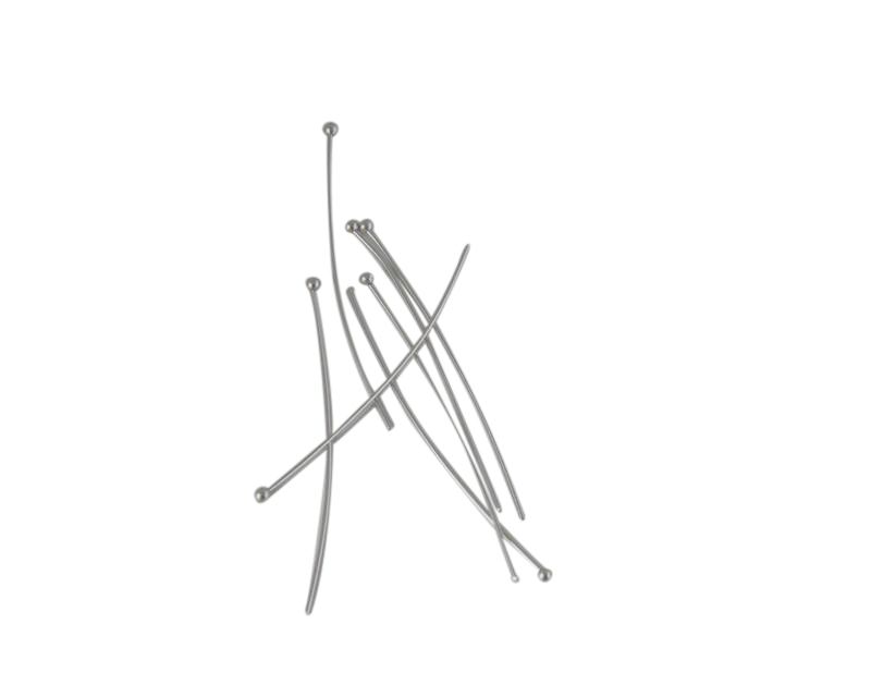 Brass headpin. 50x0.7mm. Silver