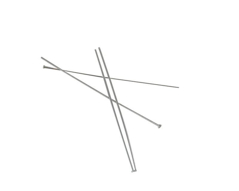 Brass headpin. 50x0.7mm. Silver