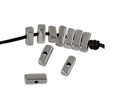 Zamak slider. 8,3x3mm rectangule. Silver. Inn.1.5mm