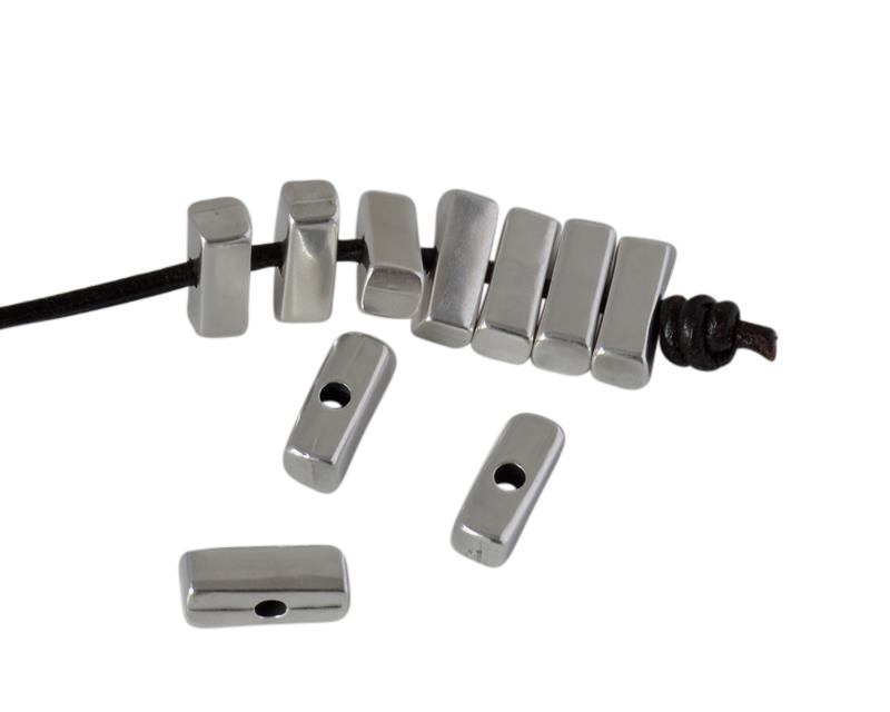 Zamak slider. 8,3x3mm rectangule. Silver. Inn.1.5mm