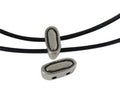 Zamak slider two holes. 18x8x7mm oval. Silver. Inn.2.5mm