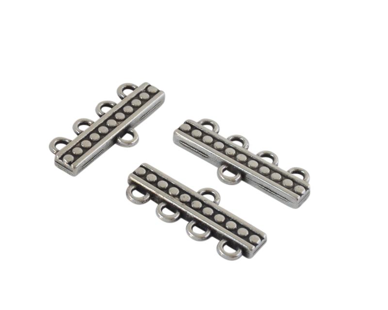 Zamak end cap. 4 holes 11x4mm. Silver. Inn.2mm