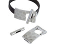 Zamak clasp. 42x22mm/28x5mm. Plateado. Inn.10x2mm
