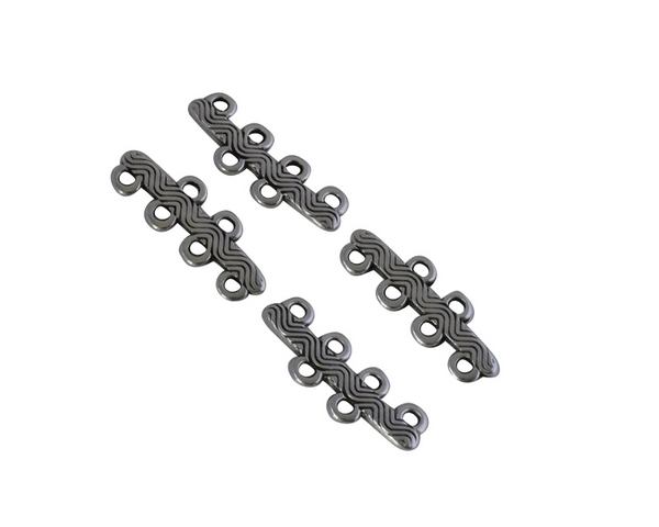 Ending with wave with 6 rings 23.3x8mm. Zamak-Silver. Inn.1.3mm