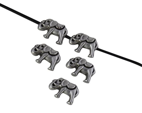 Elephant bead 14x10mm. Zamak-Silver. Inn.1.5mm