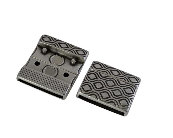 Magnetic clasp 19.5x22.5mm. Zamak-Silver. Inn 20x2mm