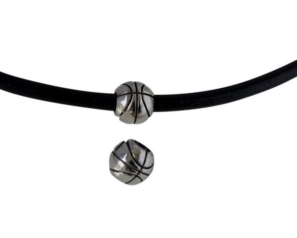Basketball round bead. Stainless Steel 304. 10.5x9.5mm. Silver. Inn.5mm