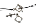Zamak Toogle clasp 22x21mm/25x12mm. Silver. Int.3mm