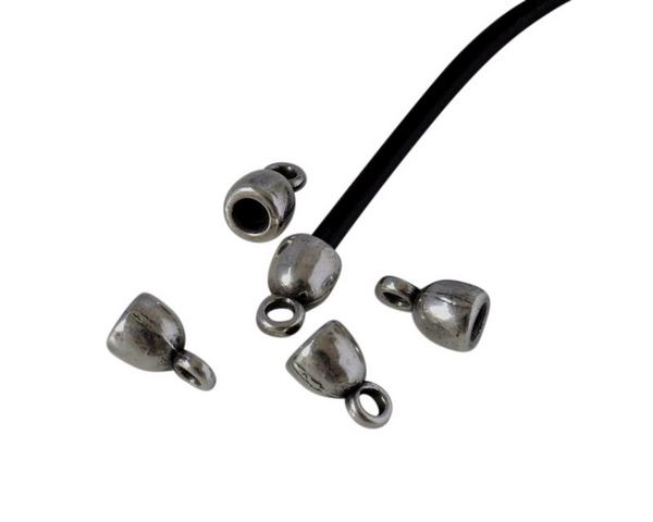 Zamak end cap 11x7mm. Silver. Int.3mm