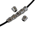 Zamak tube bead 7x6mm. Silver. Int.3mm