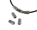 Zamak tube bead 11x6.5mm. Silver. Int.3mm