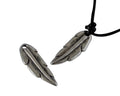 Feather pendant Zamak 40x13.5mm. Silver. Int.2.5mm