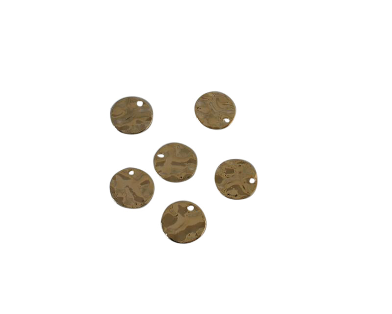 Brass pendant coin 10.5x10.5mm. 18Kt Gold Plated.Inn.1mm