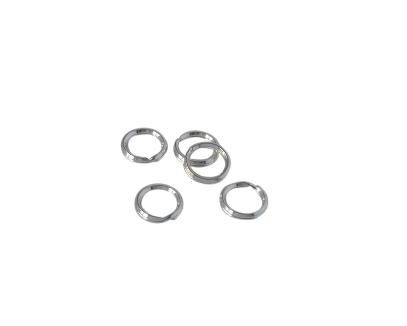 Brass double jump ring 9x9mm. Shiny Silver